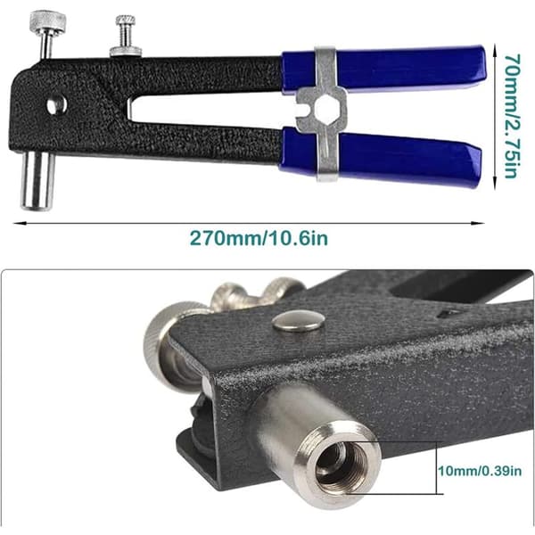 86-piece Rivet Nut Gun with 5 Mandrels M3 M4 M5 M6 M8 Rivet Nut Gun Kit Rivet Nut Gun Rivet Pliers Tool Threaded Insert