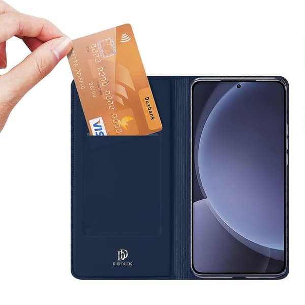 [RM] Til Samsung Galaxy S25 Etui Lædercover med Kortholder Blue
