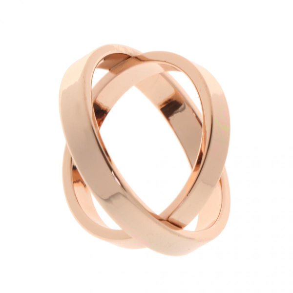 Roséguld Brosch Halsduk Choker Dubbla Ringar Klämma Kläder Spänne Mode Smycken Gåva för Kvinnor