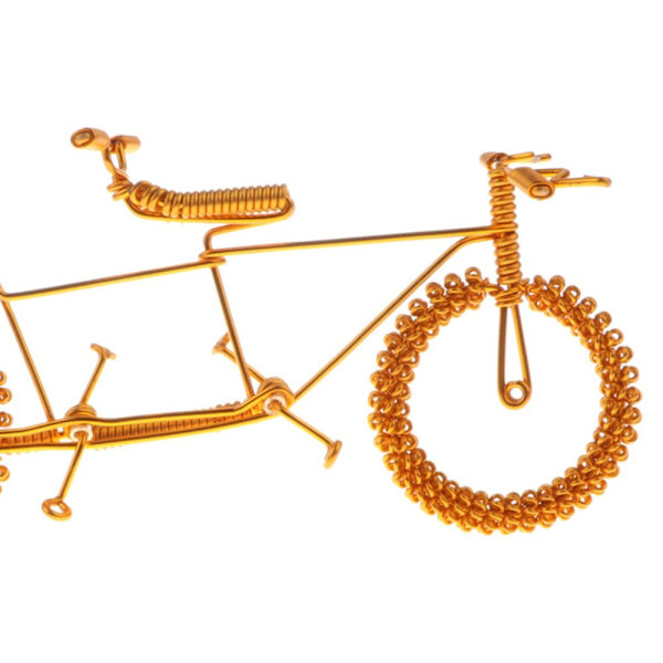 Handgjord Metall Cykel Modell Leksak Kontor Skrivbord Heminredning Guld