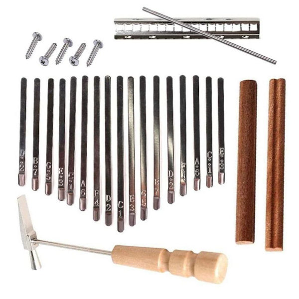 17 Tangenter Kalimba DIY Tillbehör Tumme Piano-Tangenter+Stall+Stämhammare