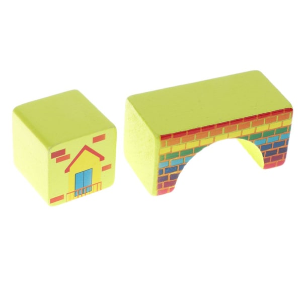 46 st Geometri Trä Kognitiva Block Stapling Barnspel Leksak - Stad