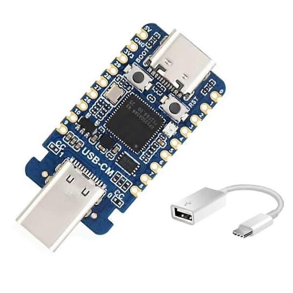 RP2350 USB C Microcontroller Udviklingskort Dual-Core & Dual-Arkitektur til Raspberry Pi RP2350A med Konverter Blue