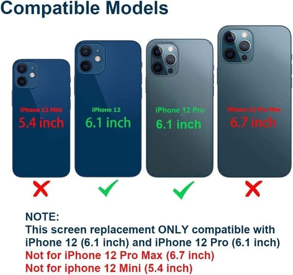 Udskiftningsskærm til iPhone 12 mini[RM] black