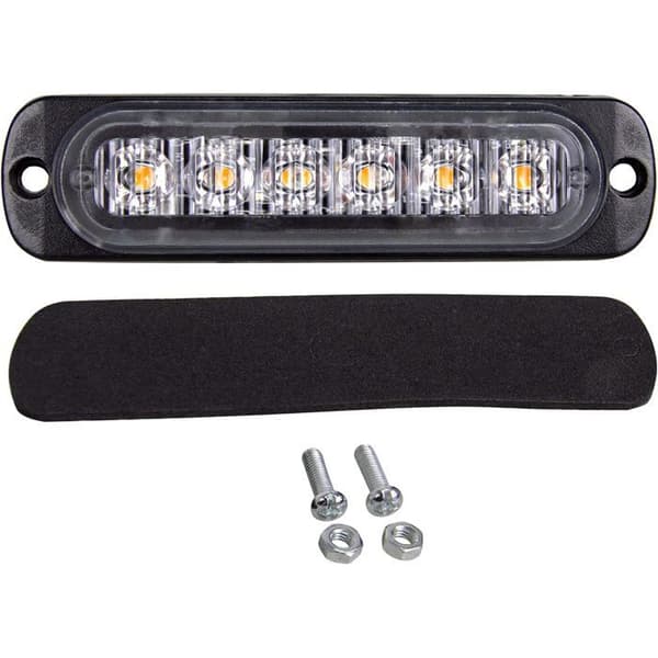 4 st 6 LED orange blixtbromsljus, 12V 24V LED-ljusramp, 3000K säkerhetsblinkande varningsljus