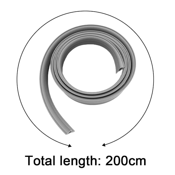 [RM] 2 meter kantbeskyttelse - PVC-mattekanter - gummimatte, grå