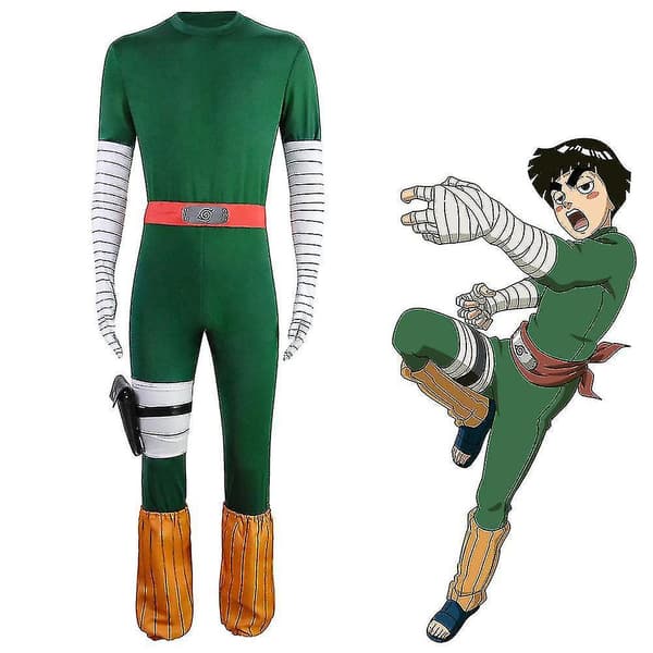Anime Rock Lee Cosplay Kostym Overall Outfits Halloween Karnevalsdräkt size