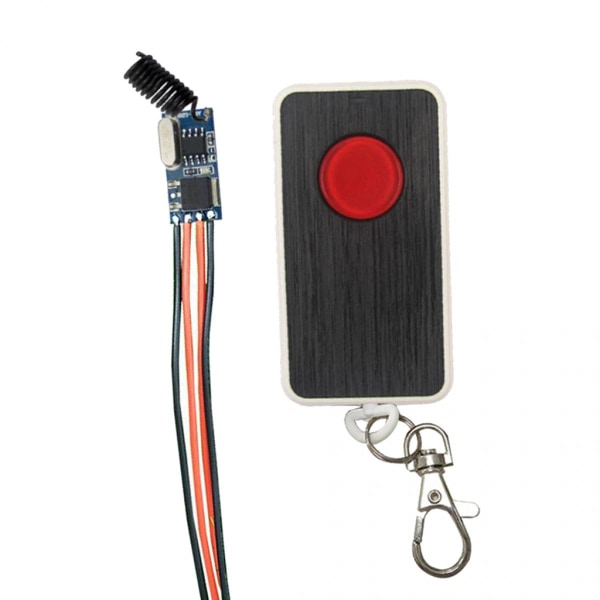 433 MHz Trådlös Mottagare Switch + 1 Knapp Borstad Panel Fjärrkontroll
