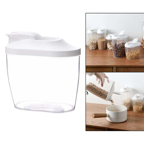 Matförvaringsbehållare Spannmålsbehållare Flip Lock Torrfoder Spannmål Ris 1000ml