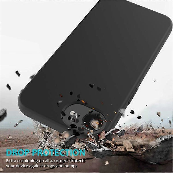 Compatible Case for iPhone 16e Shockproof Liquid Silicone Soft Lining Back Phone Cover[RM] Black