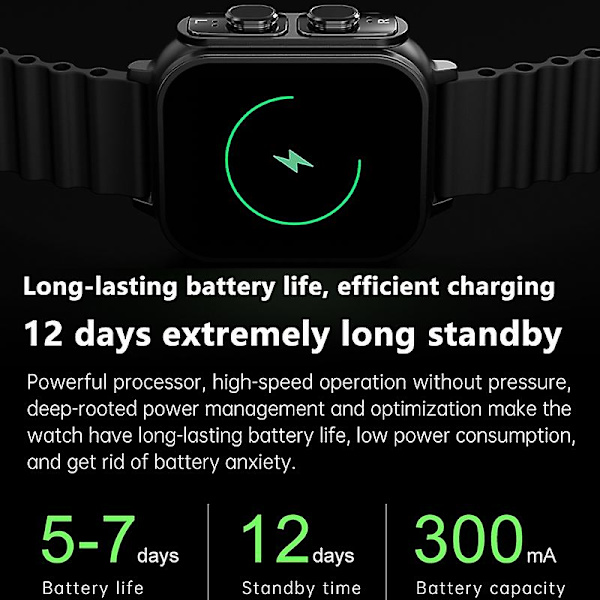 N22 Smartklocka Tws Bluetooth Hörlurar 2 I 1 Hd Display Bluetooth Samtal Smartwatch Vattentät Män Kvinnor Sportarmband Black