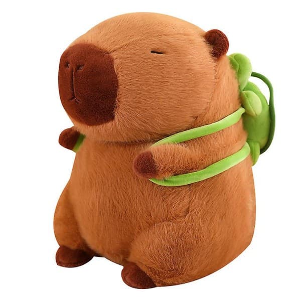 Capybara Doll with Turtle Shell Sitting Position Water Tumbler Plush Toy Capybara Pillow Doll -[RM] 35CM