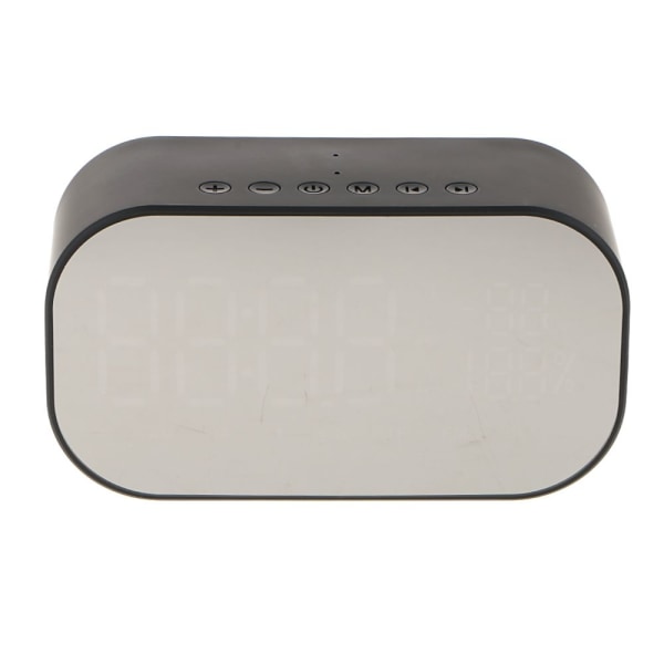 Trådlös Bluetooth Gatlykta Bluetooth Väckarklocka Stereo Högtalare Svart