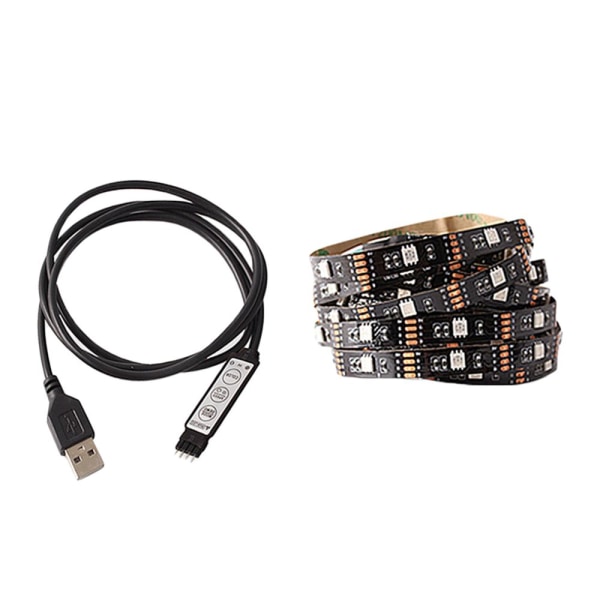 Bluetooth-styrd RGB LED-ljusslinga USB Billampor TV-bakgrund 2m