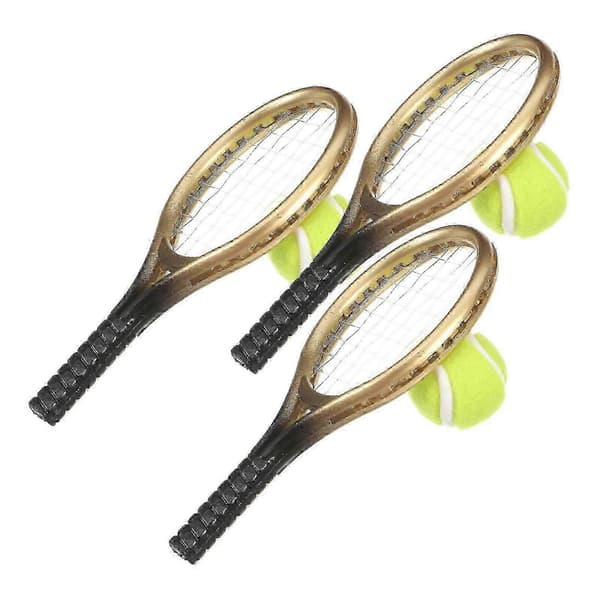 Mini Tennis Kagepynt til Sportsfester, 3 Sæt Proportional Form med Ægte Greb