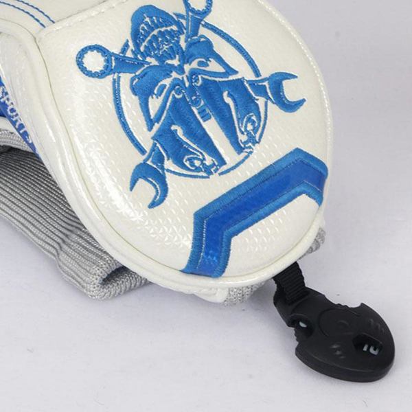 Golf Driver Headcover Slitstarkt PU-läder UT Klubbhuvudskydd Vit #3