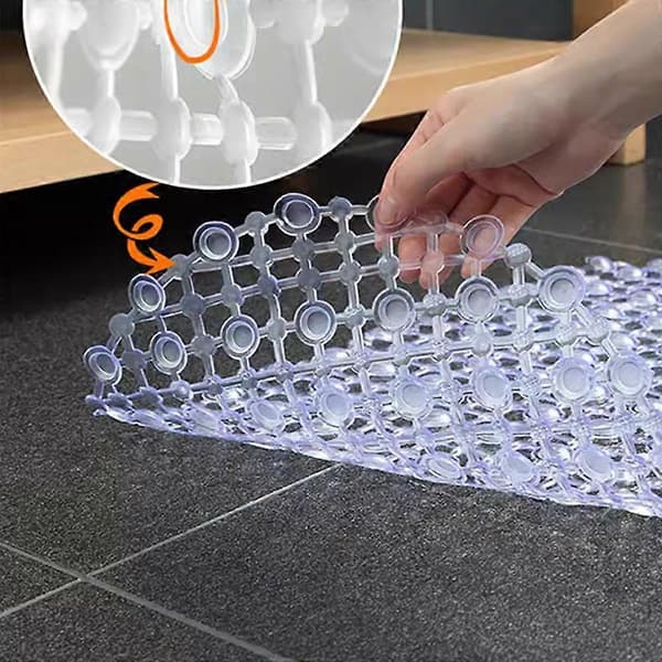 Badrum halkfri matta-Transparent bubbelmatta-Rosa-66*37cm-1 stycke