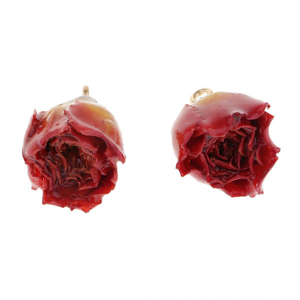 2 st Harts Torkad Blomma Ros Berlocker DIY Smyckestillverkning Lila Ros