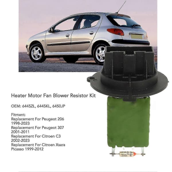 Peugeot 206 307 Heater Blower Resistor Kit with Wiring Harness - 6450JP Replacement