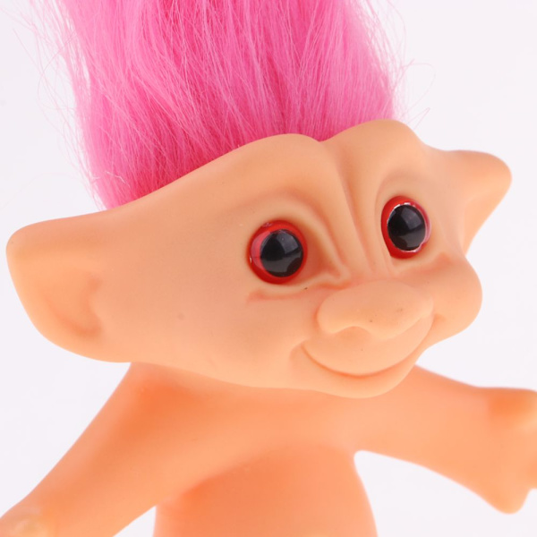 Ömtålig naken lyckotroll docka mini leksaksfigurer leksakssamlingar rosaröd