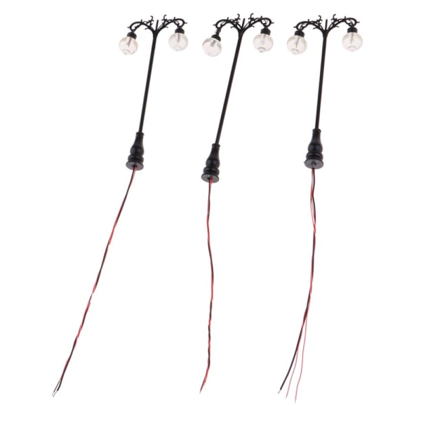 Modelljärnväg LED Gatlyktor Gård Gatlyktor HO Skala 7,5cm, 3-pack