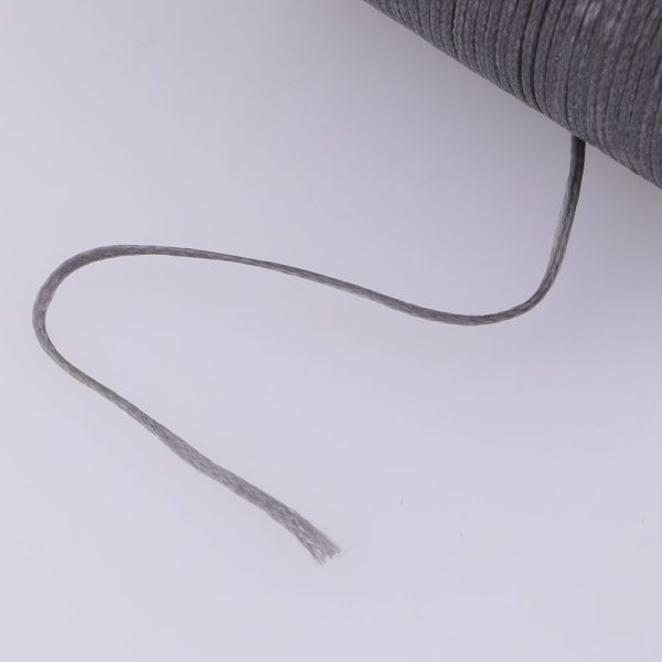 0,8 mm platt vaxad polyestertråd för sömnad av gör-det-själv smycken mörkgrå