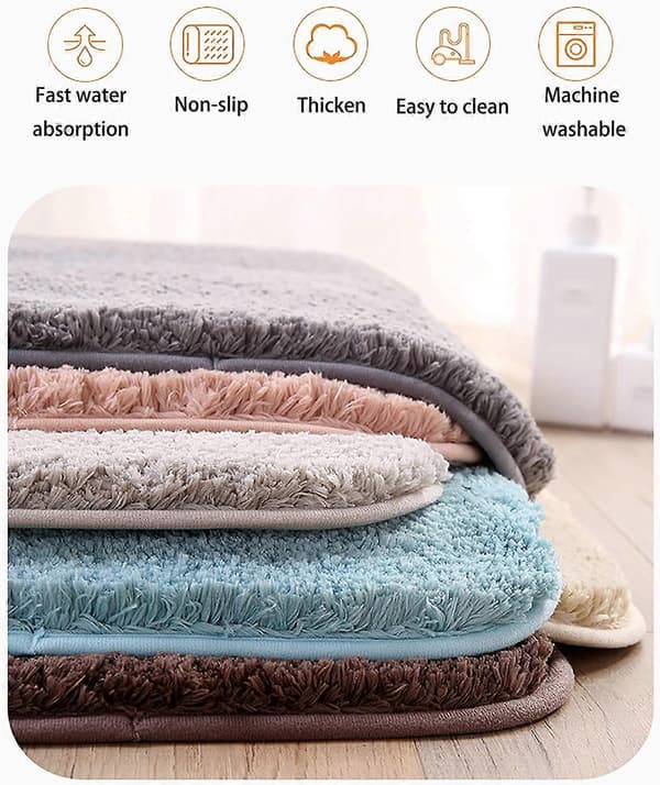 [RM]40cm 60cm Bathroom Non-slip Bath Mat Durable Soft Bath Blanket Washable Bath Mat Microfiber Shaggy