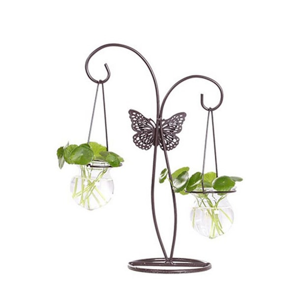 Hydroponisk Fjärilsform Transparent Växt Hängande Blomvas Behållare En