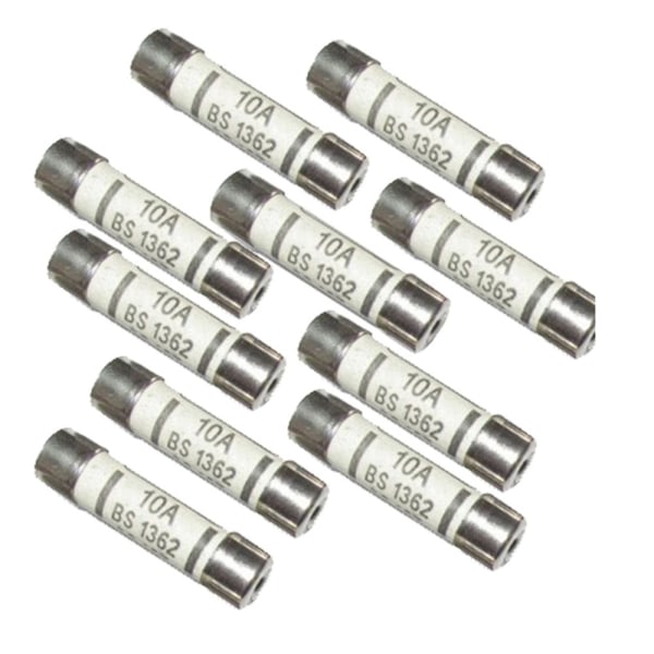 10 st/set 6x25mm 10A 240V Keramisk Snabbsäkring Rör Autosäkring Rör