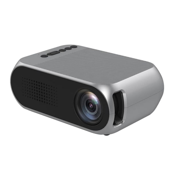 Mini Portabel Projektor LED 3D Full HD Hemmabio USB HDMI EU Grå Silver