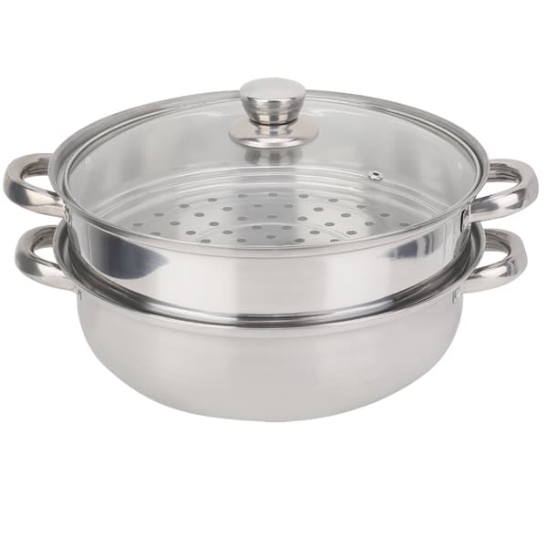 [RM]Rustfri Gryde 28cm 2-Lags Dampkoger Dobbeltpande Suppegryde Dampkoger