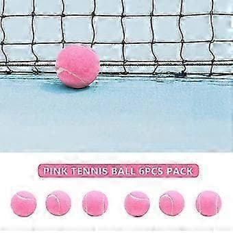 6 stk. pakke lyserøde tennisbolde Slidstærke elastiske træningsbolde 66 mm damer begyndere træningsbold til klub