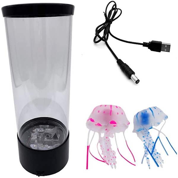 Manet Lava Lampa med Färgskiftande Akvarium LED-ljus