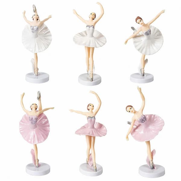 Ballerina kagepynt til fødselsdagsfester og gør-det-selv-projekter White