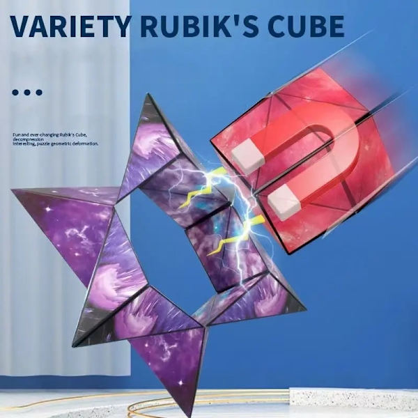3D Drömsk Föränderlig Magnetisk Magisk Kub Oändlig Flippig Geometri Pussel Spel Leksak