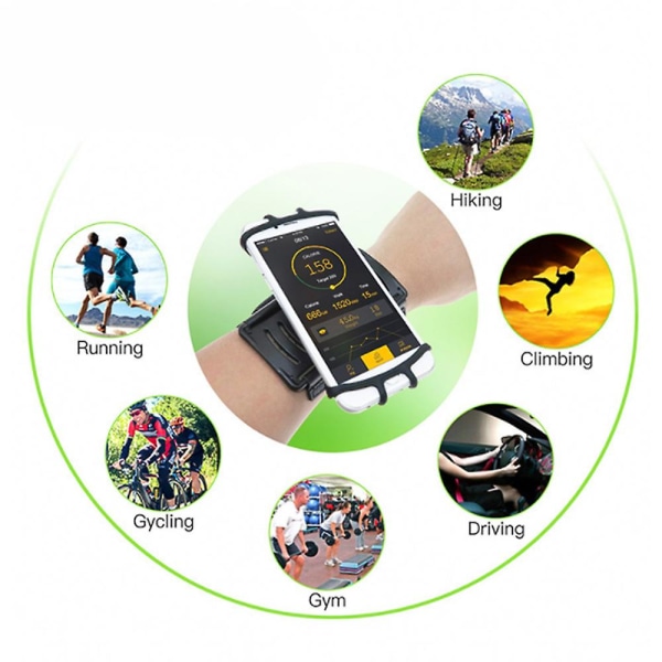 Armbandstelefonhållare, 360 roterande löstagbar sportmobilarmband som passar de flesta mobiltelefoner på marknaden