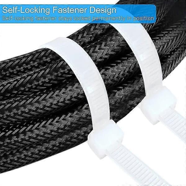 Kabelbinder 100mm x 2,5mm, 100 stk. kabelbindere, hvid kabelbinder, nylon kabelbindere, kabelbindersæt til [MI]