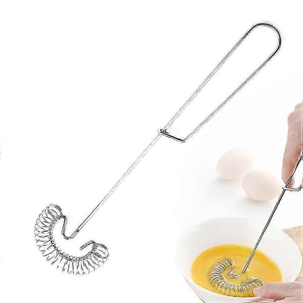 2 stk. håndvisper i rustfritt stål, spiralfjær, eggvisp, multifunksjonell melkeblander, kjøkkenutstyr