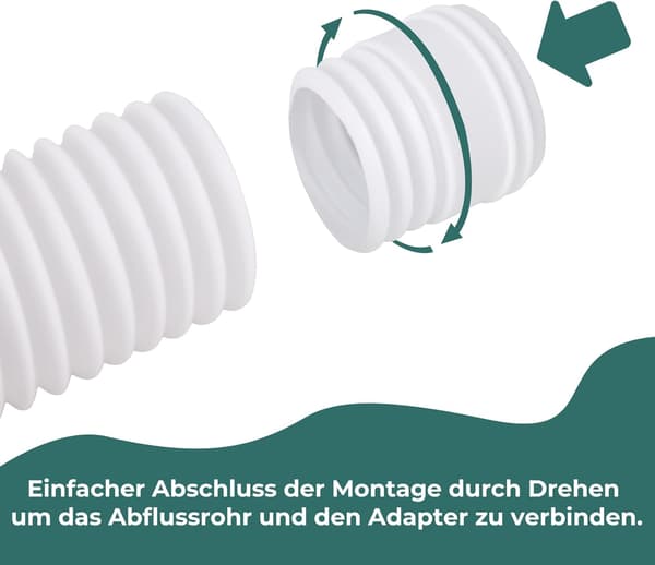 Flexible Downspout Extension, Round Extension Kit for 80/100 mm Downspouts, Downspout Extension from 47 to 150 cm (White, 1