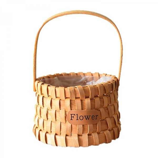 Handgjorda Rattan Vävda Blomsterhandkorgar För Hem Trädgård Snacks Kosmetika Trapets