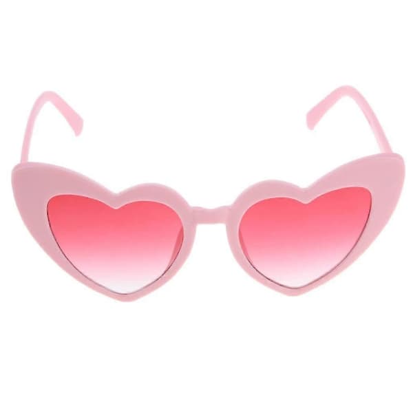 2x hjerteformede solbriller til kvinder, festbriller, briller, mode solbriller, pink [MI]