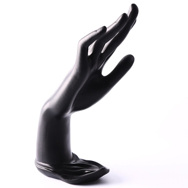 Display Resin Hållare för Ring Smycken Handform Svart