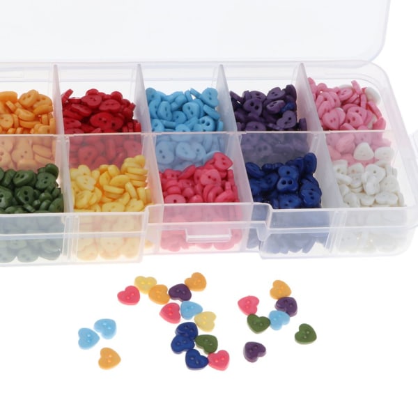 1000 st blandade färger hjärta hartsknappar för DIY hantverksutsmyckning 6 mm