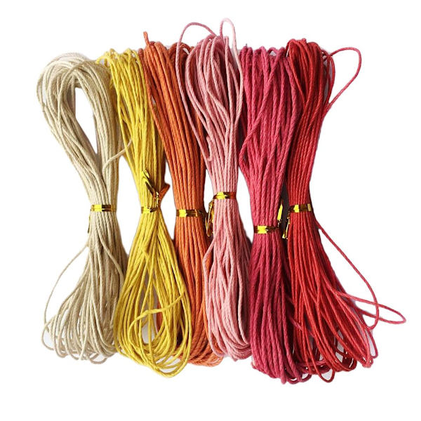 bitar 10 meter vaxad bomulls tråd för smyckestillverkning 1,5 mm bred #2