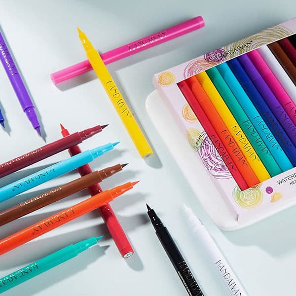 [RM]12-pack Matte Rainbow Liquid Eyeliner Set, Waterproof Highly Pigmented Eyeliner Pencil Set
