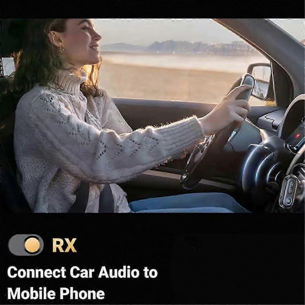Trådløs Bluetooth Audio Sender Modtager med Mikrofon, Hvid