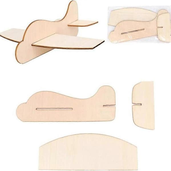 4 STK Blank Træfly Samlefly Legetøj Balsa Fly Samlefly Legetøj Flymodel K size