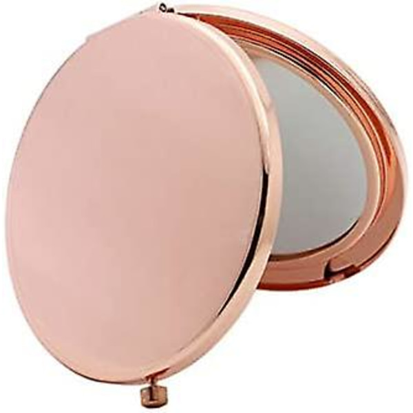 Kompakt Förstoringsspegel För Handväskor, Vikbar Mini Dubbelsidig Resesminkspegel, Perfekt För Handväska, Ficka Och Resor Rose Gold