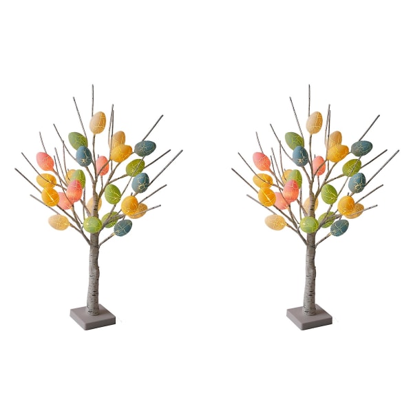 Påskägg Träd Ljus Dekoration 58 cm Färgglada 24led Gör-det-själv Juldekorationer 1