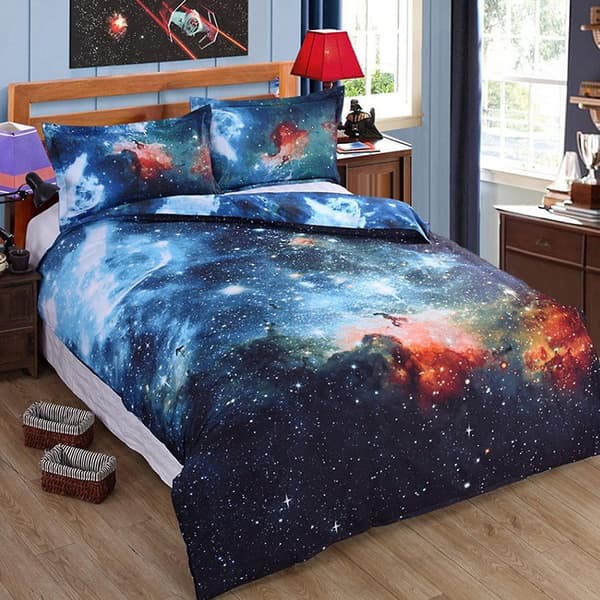 3D Galaxy Påslakanset med örngott, sängstorlek: 1,5-2,0 m